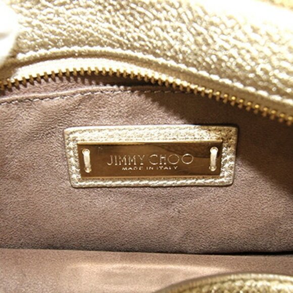 JIMMY CHOO Gold Leather Shoulder Bag - Picture 4 of 9